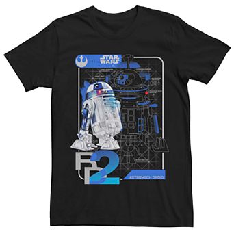 Men's Star Wars R2-D2 Schematic Print Poster Tee