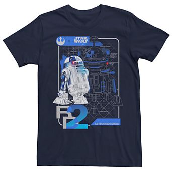 Men's Star Wars R2-D2 Schematic Print Poster Tee