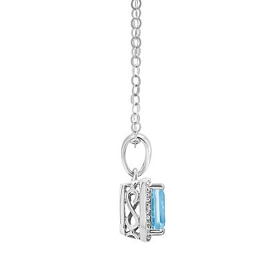 Celebration Gems Sterling Silver Gemstone & Diamond Accent Pendant Necklace