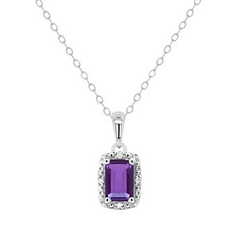 Celebration Gems Sterling Silver Gemstone & Diamond Accent Pendant Necklace