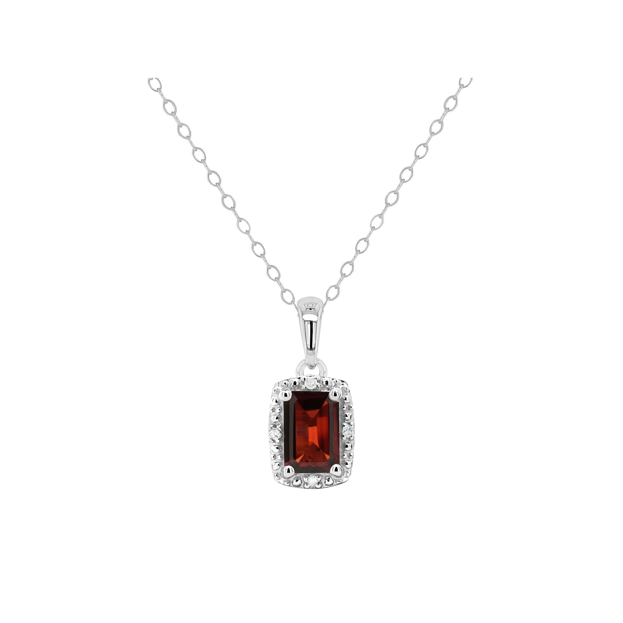 Celebration Gems Sterling Silver Gemstone & Diamond Accent Pendant Necklac