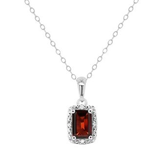 Celebration Gems Sterling Silver Gemstone & Diamond Accent Pendant Necklace