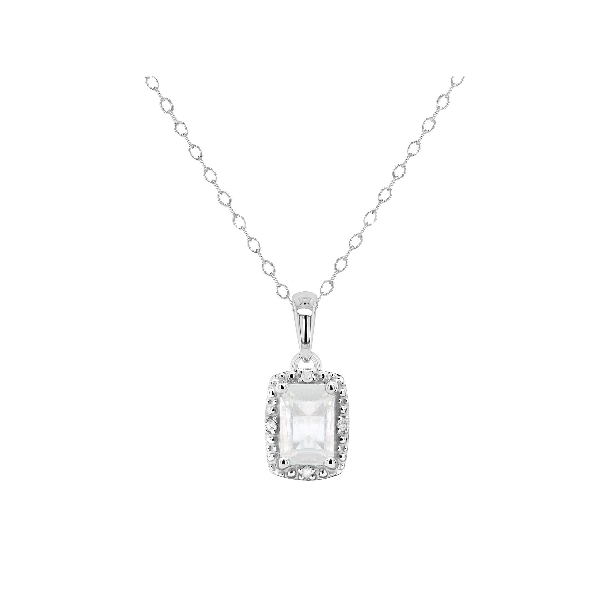 Celebration Gems Sterling Silver Gemstone & Diamond Accent Pendant Necklac
