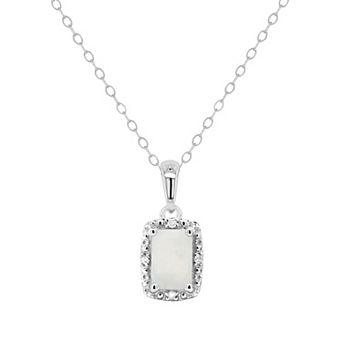 Celebration Gems Sterling Silver Gemstone & Diamond Accent Pendant Necklace