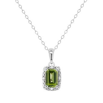 Celebration Gems Sterling Silver Gemstone & Diamond Accent Pendant Necklace