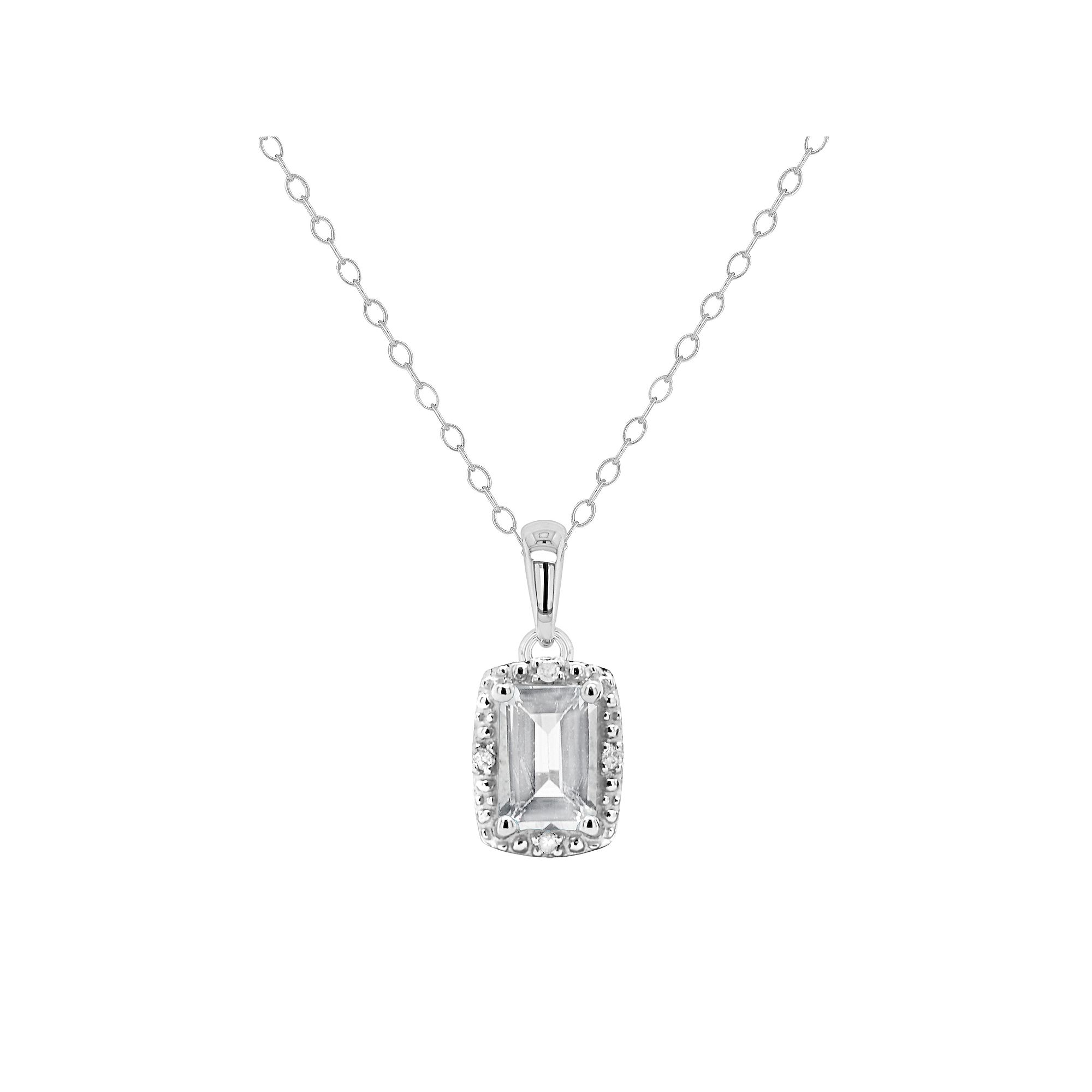 Celebration Gems Sterling Silver Gemstone & Diamond Accent Pendant Necklac