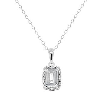 Celebration Gems Sterling Silver Gemstone & Diamond Accent Pendant Necklace