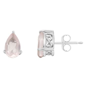 Alyson Layne Sterling Silver Gemstone Teardrop Stud Earrings