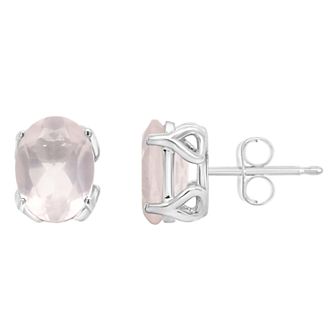 Alyson Layne Sterling Silver Gemstone Oval Stud Earrings