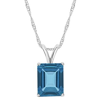 Alyson Layne Sterling Silver Gemstone Pendant Necklace