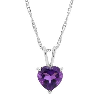 Alyson Layne Sterling Silver Gemstone Heart Pendant Necklace