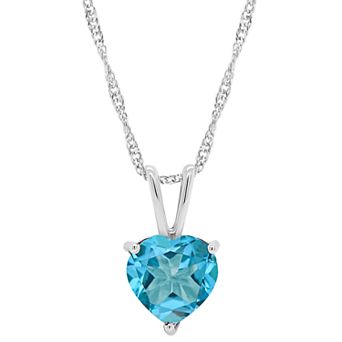Alyson Layne Sterling Silver Gemstone Heart Pendant Necklace