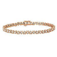 Sterling Silver 1/4 Carat T.W. Diamond Heart Tennis Bracelet + $10 Kohls Cash