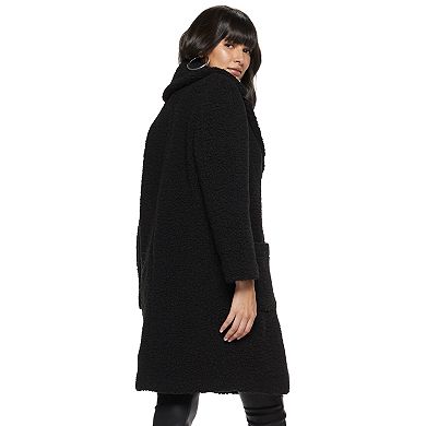 Women's Nine West Long Teddy Coat