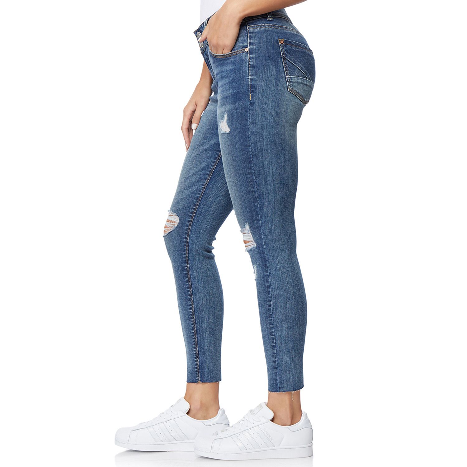 WallFlower Women's Flirty Curvy Crop High-Rise Jeans - Insta Stretch Denim In Standard & Plus Sizes - View #2
