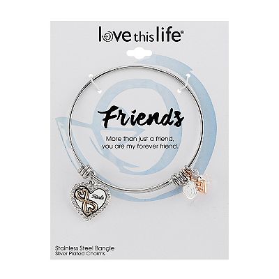 Love This Life Two Tone Best Friends Bangle Bracelet