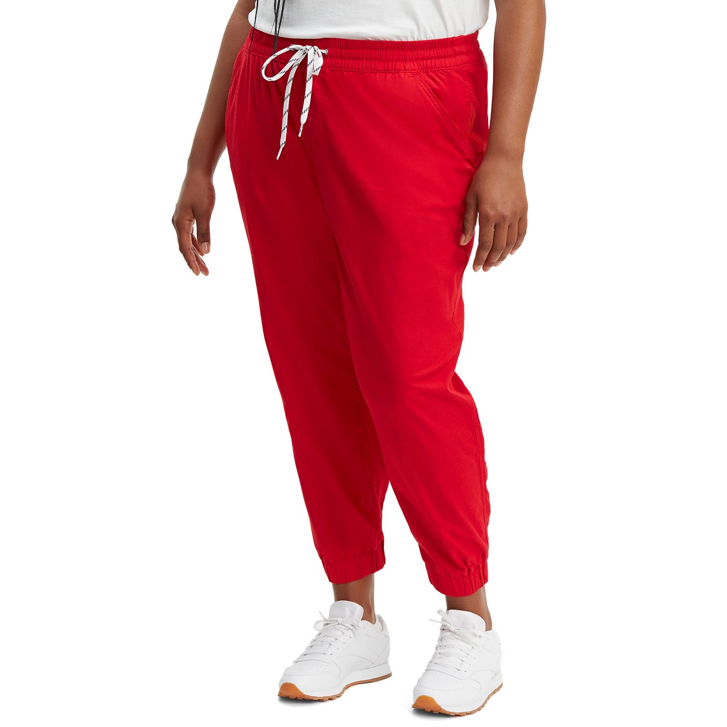 plus size white joggers