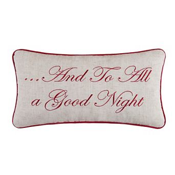 "And To All A Good Night" Embroidered Throw Pillow