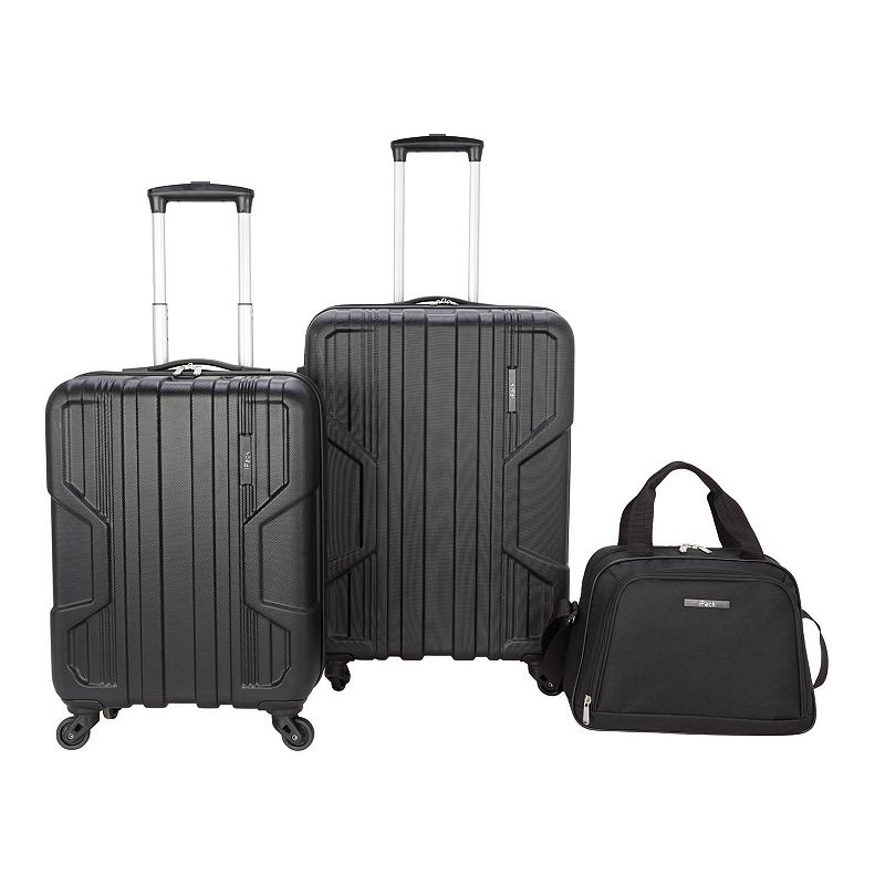 iPack Impact 3-Piece Hardside Spinner Luggage Set, Black