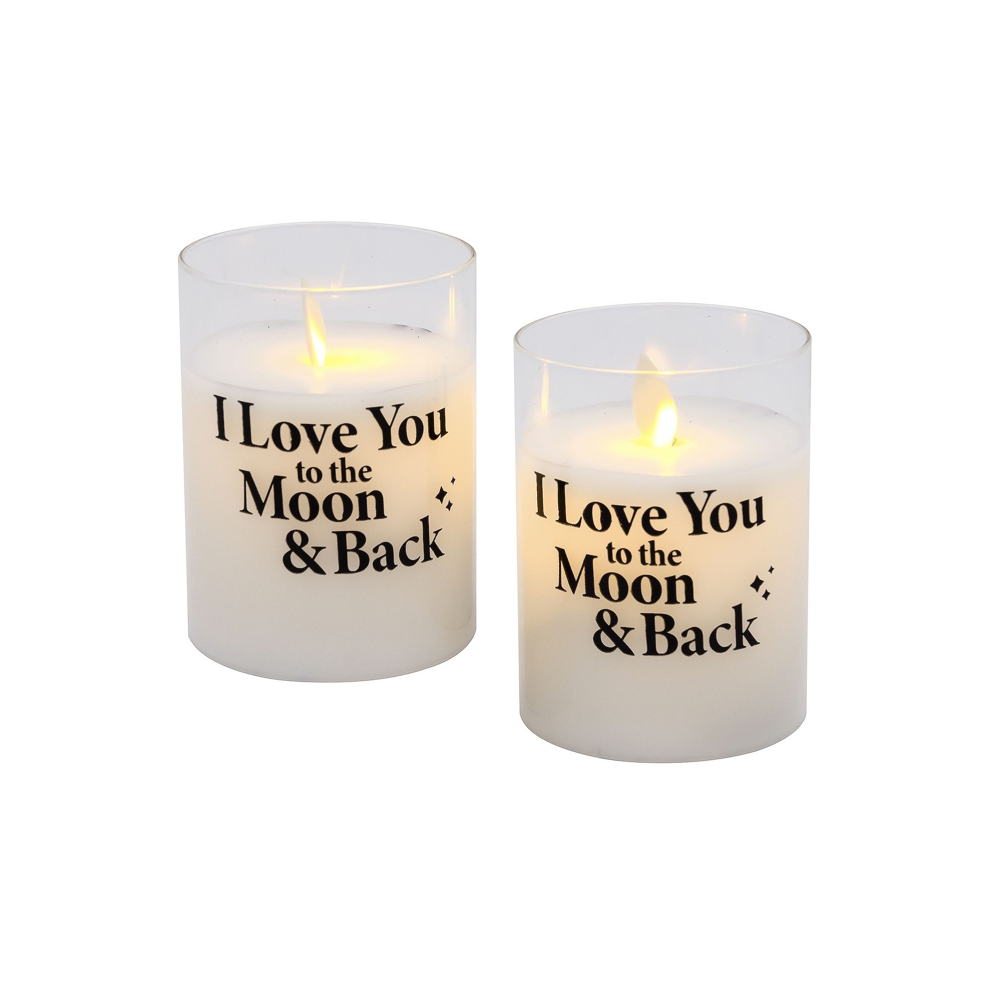 LumaBase I Love You to the Moon and Back Battery Operated LED Wax Cand