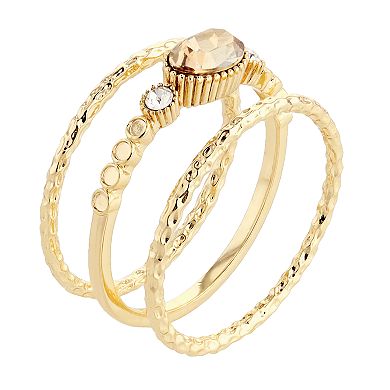 Brilliance Stacking Ring Set with Crystal