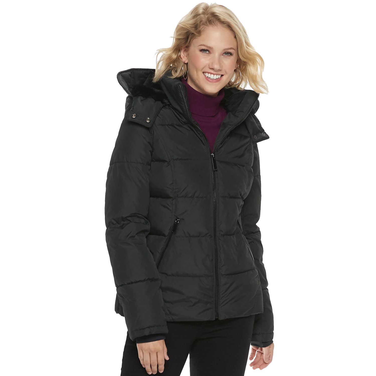 women's black hooded jacket