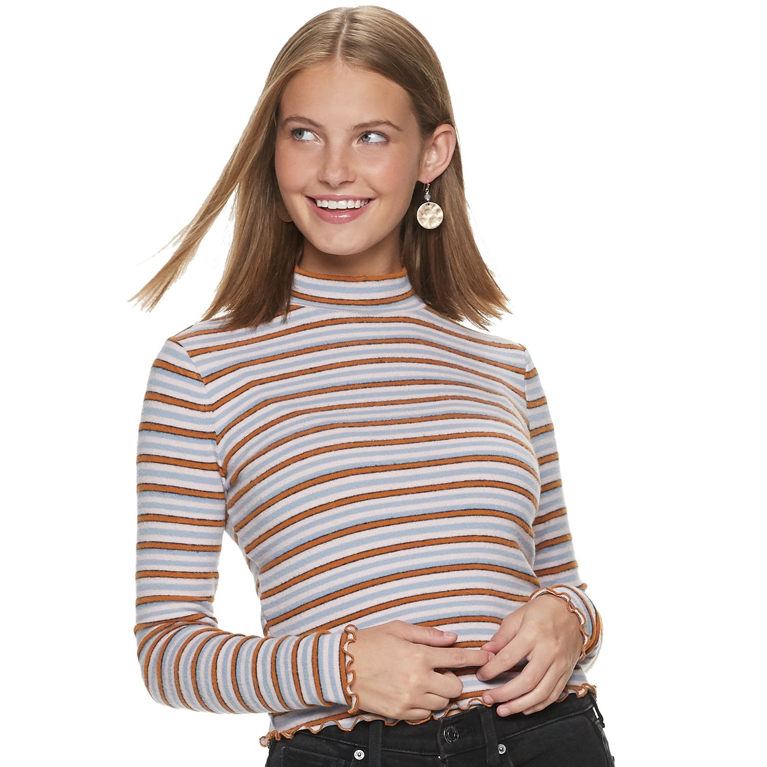 mock neck long sleeve tee