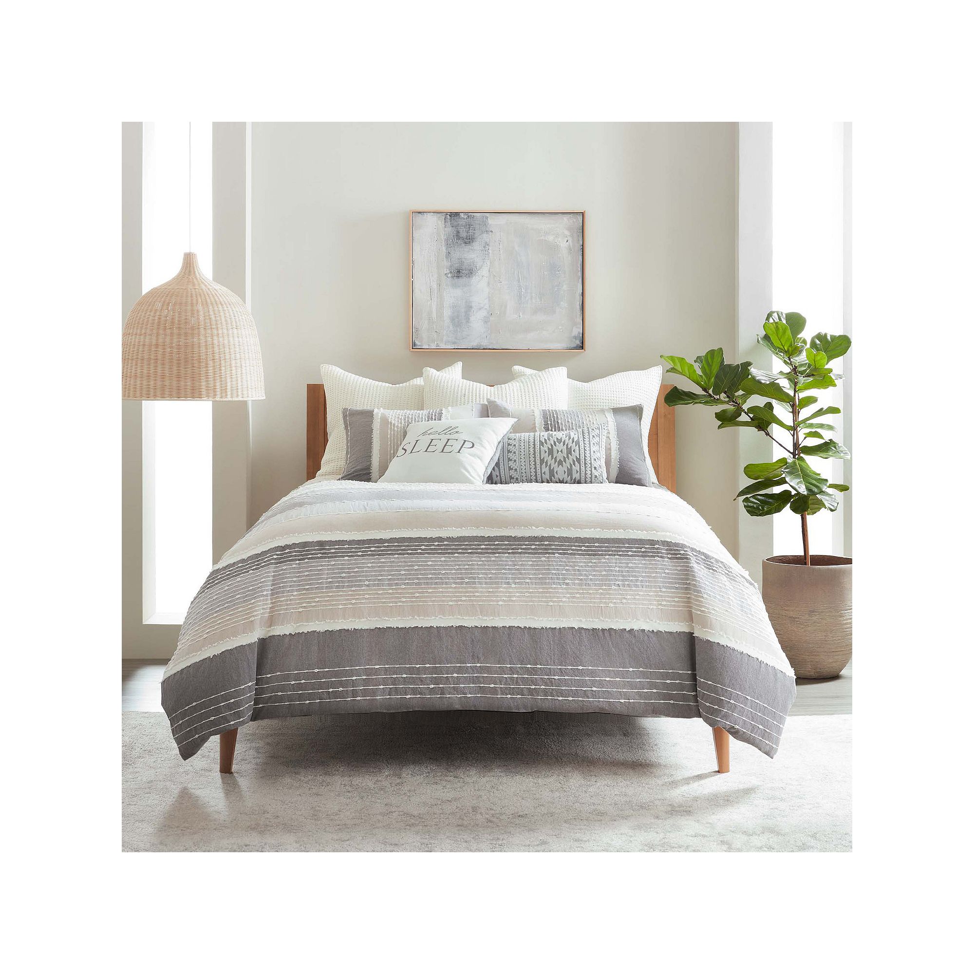 Levtex Home Santander 3-Piece Duvet Set, Gray