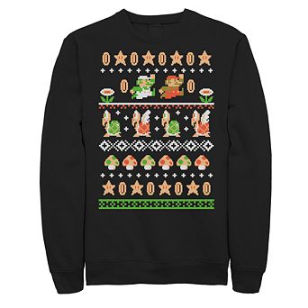 Men's Nintendo Super Mario Ugly Christmas Sweater Mashup Sweatshirt