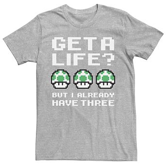 Men's Nintendo 1Up I have Three Lives Short Sleeve Graphic Tee