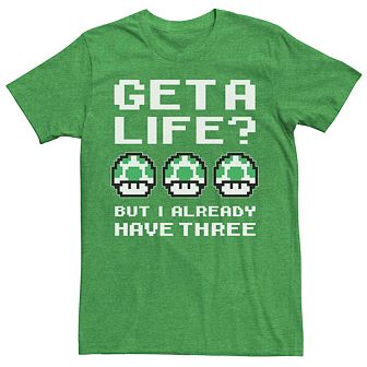 Men's Nintendo 1Up I have Three Lives Short Sleeve Graphic Tee