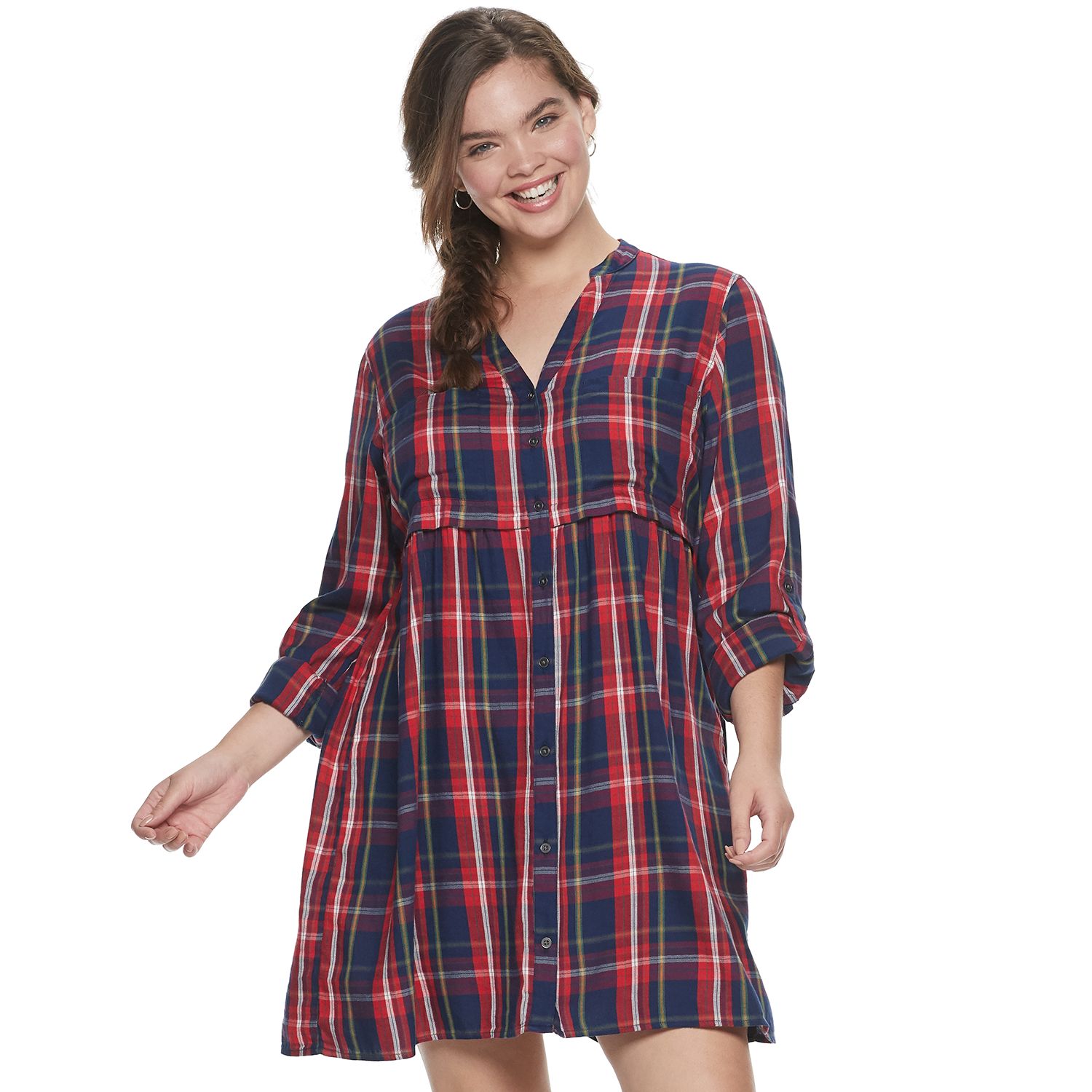 plus size utility shirt dress