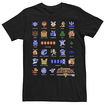 Men's Nintendo Legend Of Zelda Retro Pixel Bestiary Short Sleeve Tee