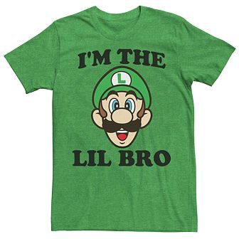 Men's Nintendo Super Mario Luigi Lil Bro Tee