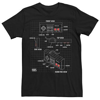 Men's Nintendo NES Controller Schematic Tee
