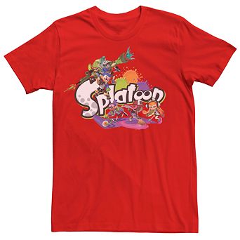 Men's Nintendo Splatoon Group Shot Splatter Short Sleeve Tee