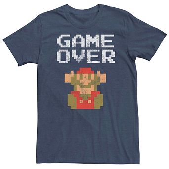 Men's Nintendo Super Mario Game Over Pixel Retro Short Sleeve Tee