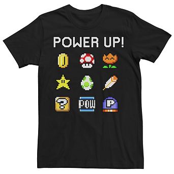Men's Nintendo Super Mario Power Up Items Tee