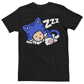 Men's Nintendo Super Mario Sleeping Cat Suit Toad Short Sleeve Tee