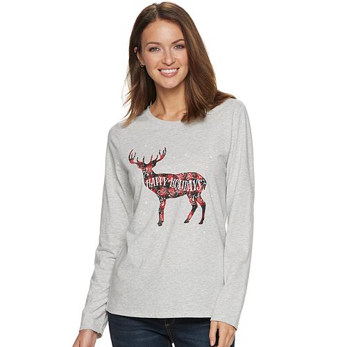 Women's SONOMA Goods for Life® Holiday Long Sleeve Graphic Tee