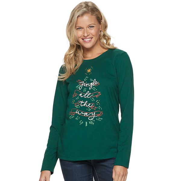 Women's Sonoma Goods For Life® Holiday Long Sleeve Graphic Tee