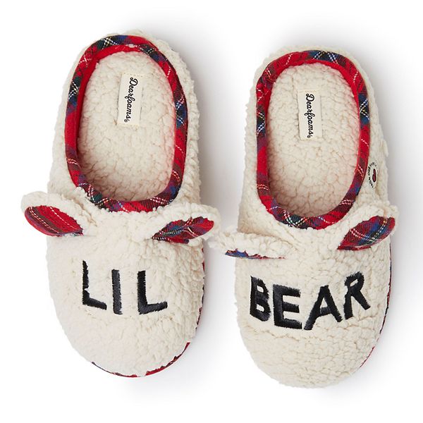 Dearfoams Unisex-Child Lil Bear Slipper 