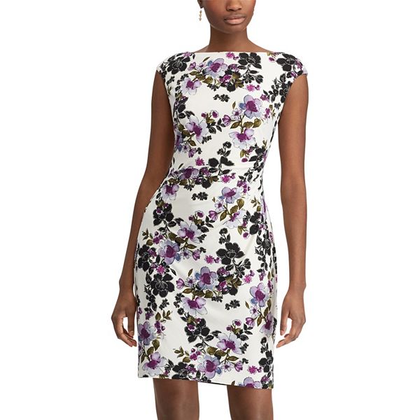 Chaps floral sheath on sale dress