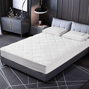 White Madison Park Essentials Frisco Fine Microfiber Sofa Bed Cover Waterproof Mattress Protector Topper Full
