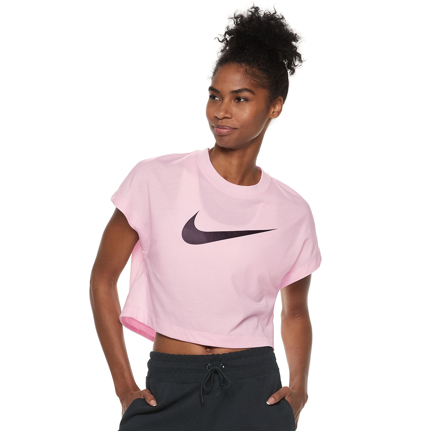 nike swoosh short sleeve crop top