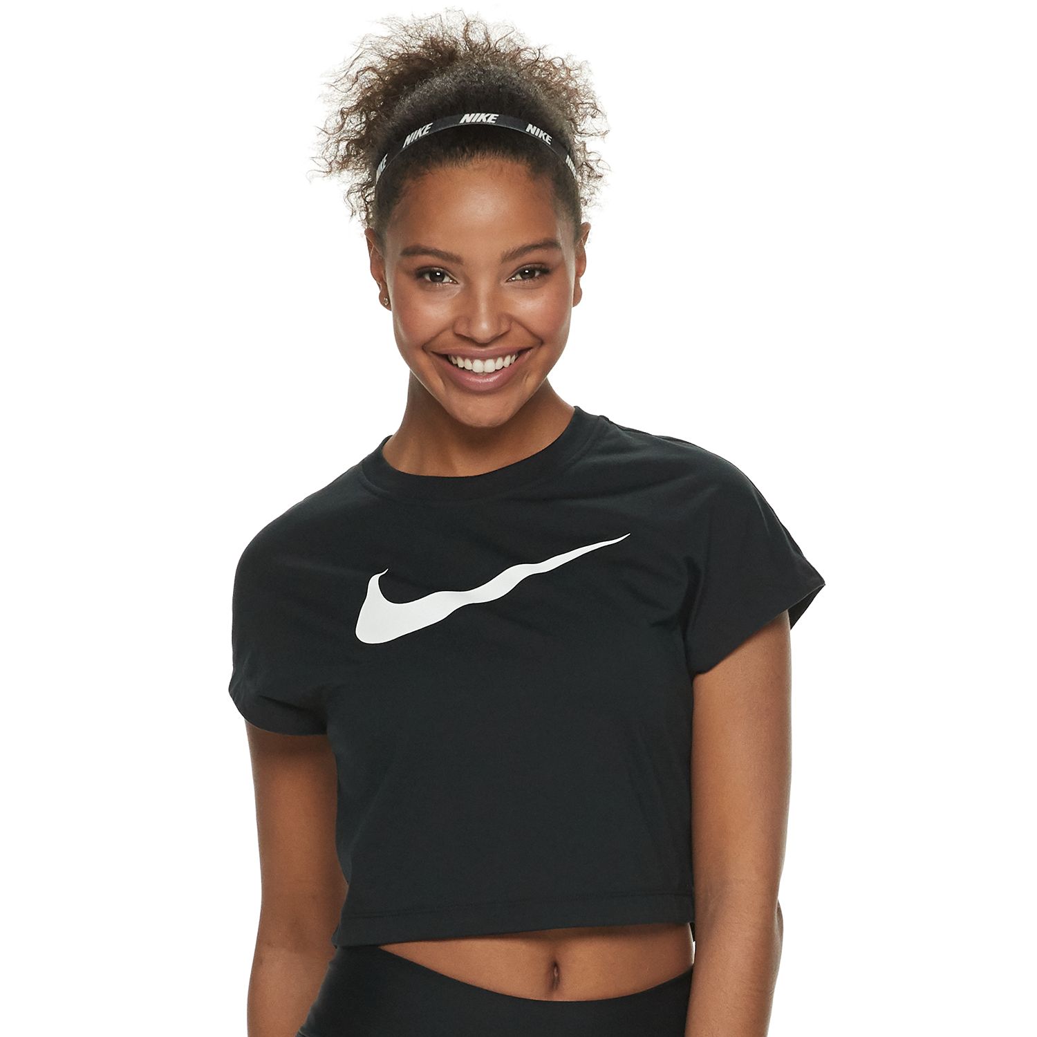 nike swoosh short sleeve crop top