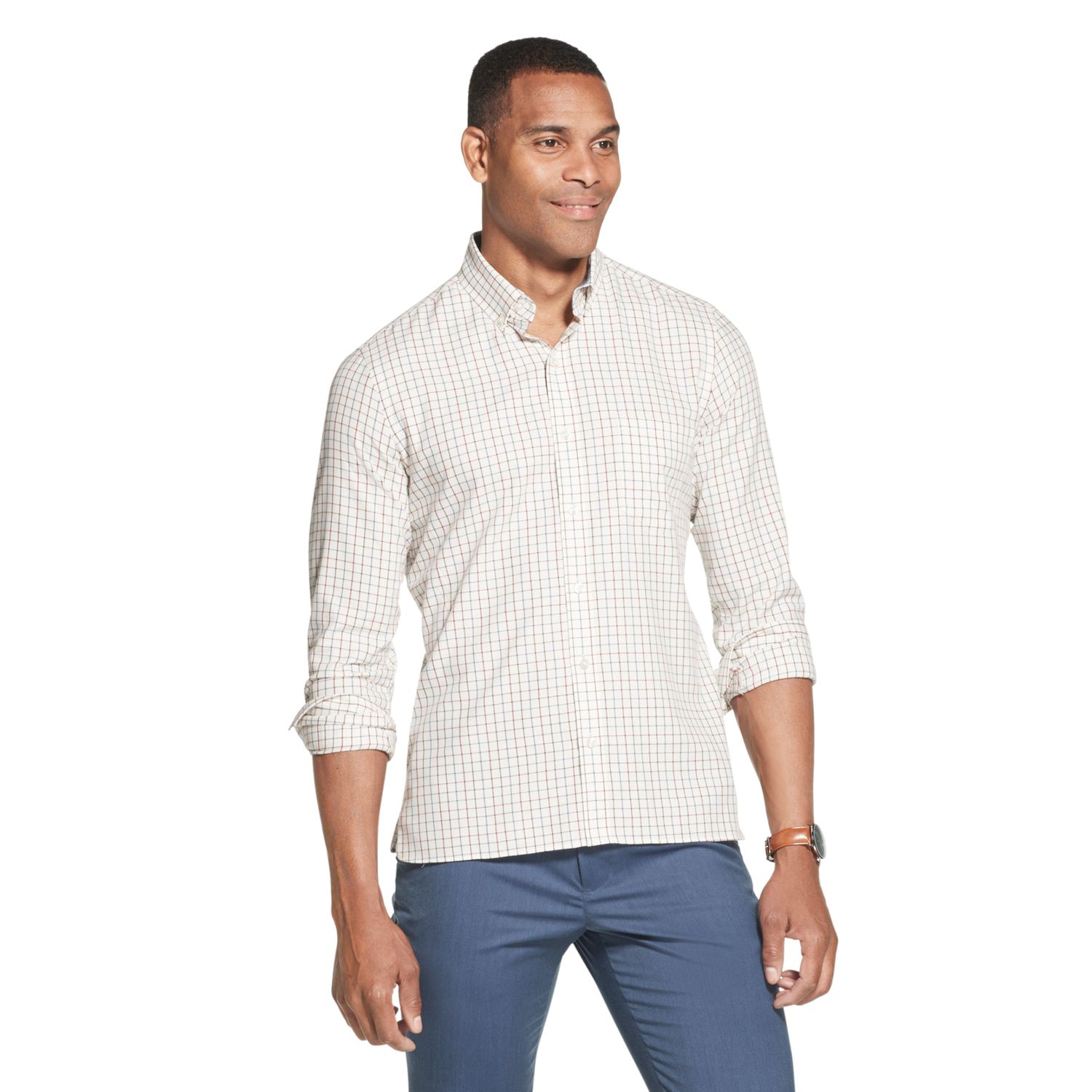 van heusen men's never tuck long sleeve shirt