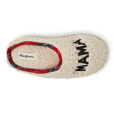 Women's Dearfoams Mama Bear Plaid Clog Slippers