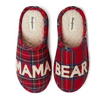 Women's Dearfoams Mama Bear Plaid Clog Slippers