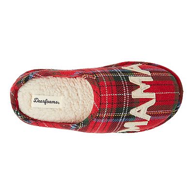 Women's Dearfoams Mama Bear Plaid Clog Slippers